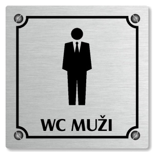 WC muži, 118x118mm, stříbrná, Kansas